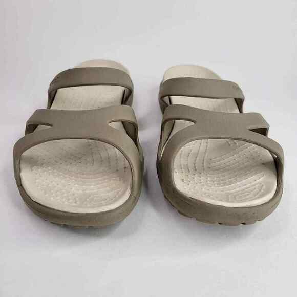 Crocs Patricia Wedge Slide Sandal Womens Size 10 Beige Brown Tan - Picture 6 of 8